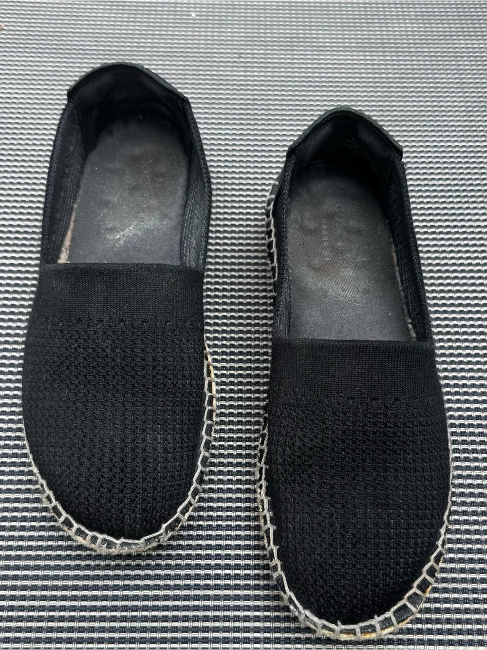 Cole Haan Black Pinch Classic Knit w/ Leather Espadrilles, Size 5
